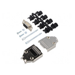 Mufă Mamă D-Sub 9 PIN pentru Cablu - Set Complet | Electronic-mag.ro | Componente Electronice