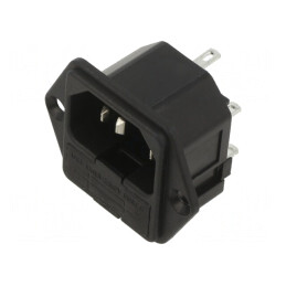 Conector Alimentare AC C14 10A 250V UL94V-0 | Electronic-mag.ro | Componente Electronice