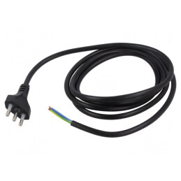 Cablu Electric 2m Negru 3x0,75mm 10A | Electronic-mag.ro | Componente Electronice