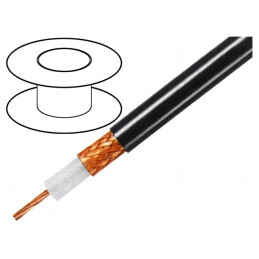 Cablu coaxial RG213U litat Cu PVC negru 100m 10,4mm