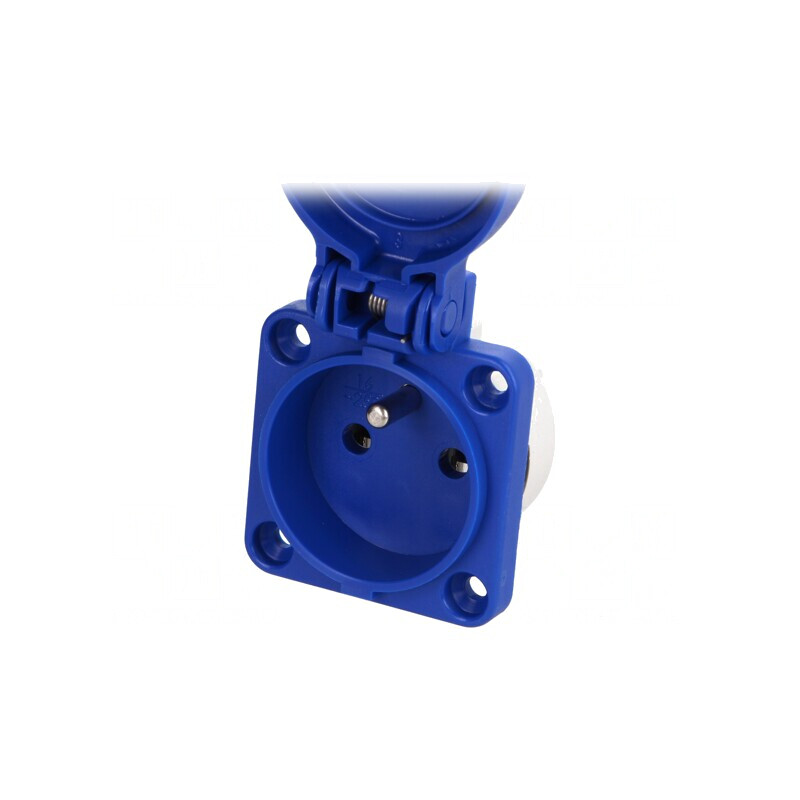 Conector Alimentare AC 250VAC 16A Albastru 2P+PE | Electronic-mag.ro | Componente Electronice