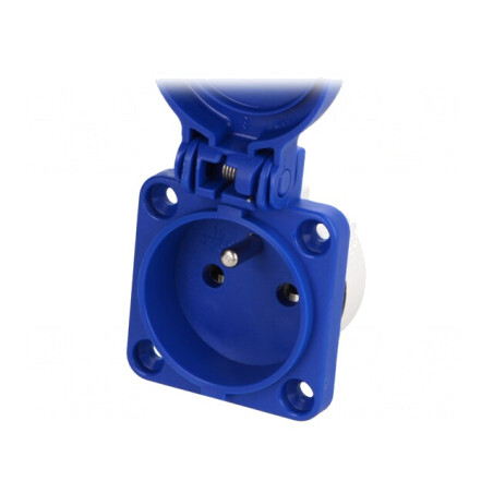 Conector Alimentare AC 250VAC 16A Albastru 2P+PE | Electronic-mag.ro | Componente Electronice