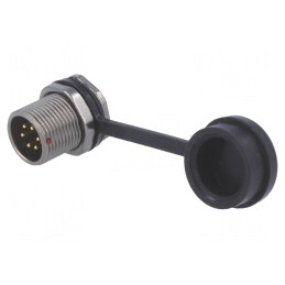 Soclu ST12 tată 6 PIN IP67 5A 125V 0,75mm2 | Electronic-mag.ro | Componente Electronice