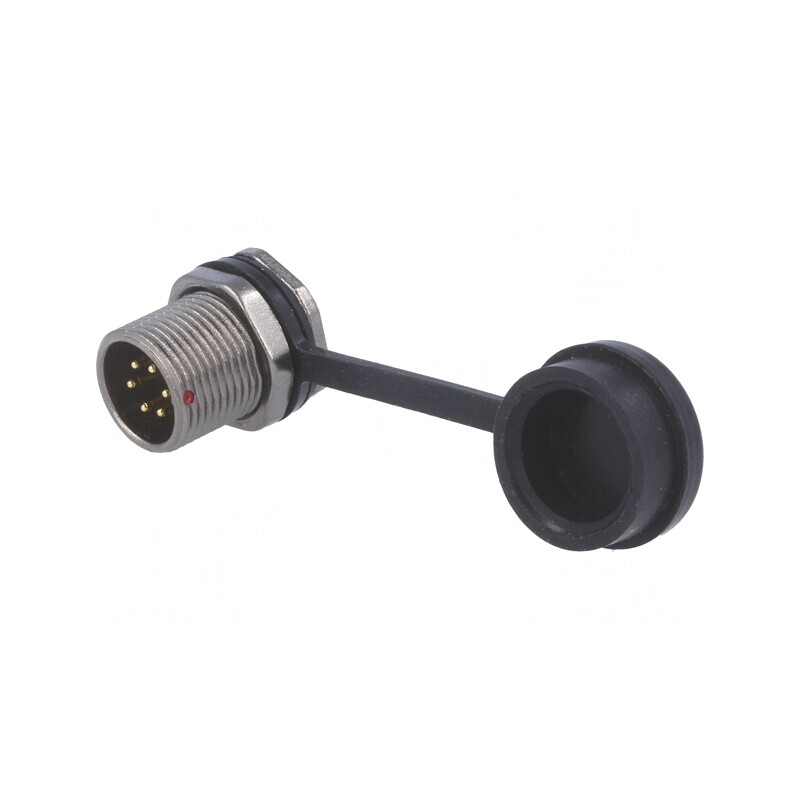 Soclu ST12 tată 6 PIN IP67 5A 125V 0,75mm2 | Electronic-mag.ro | Componente Electronice