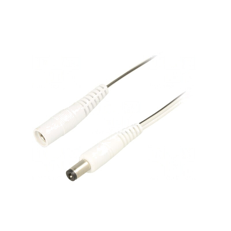 Cablu Alimentare DC Alb 2m 5,5/2,1mm 2x0,5mm² | Electronic-mag.ro | Componente Electronice