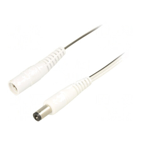 Cablu Alimentare DC Alb 2m 5,5/2,1mm 2x0,5mm² | Electronic-mag.ro | Componente Electronice