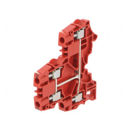 Conector de Șine 0,2-6mm² 1 Piste 4 Borne Roșu 6mm | Electronic-mag.ro | Componente Electronice