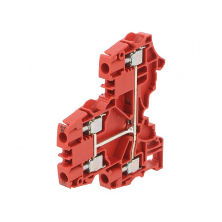 Conector de Șine 0,2-6mm² 1 Piste 4 Borne Roșu 6mm | Electronic-mag.ro | Componente Electronice