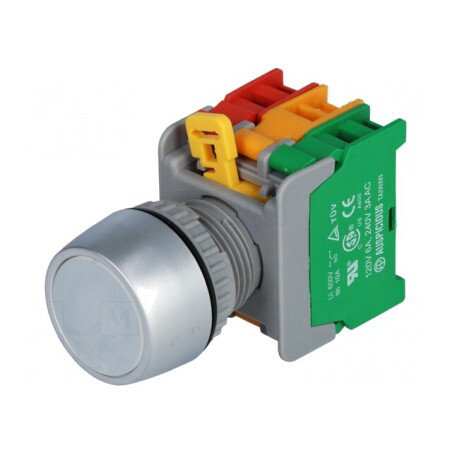 Comutator Buton Apăsare 22mm 1NC 1NO | Electronic-mag.ro | Componente Electronice