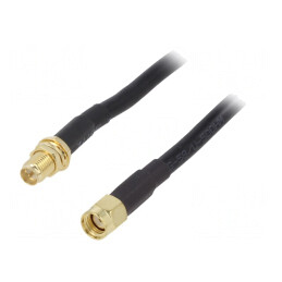 Cablu Coaxial 50Ω 2m RP-SMA Tată-Mamă Negru