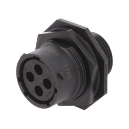 Conector Circular pentru Montare pe Panou cu Piuliță Frontală | Electronic-mag.ro | Componente Electronice