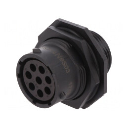 Conector Circular cu Soclu pentru Montare pe Panou cu Piuliță Frontală | Electronic-mag.ro | Componente Electronice