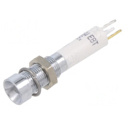 Lampă de control LED albă 24VDC Ø6mm metal | Electronic-mag.ro | Componente Electronice