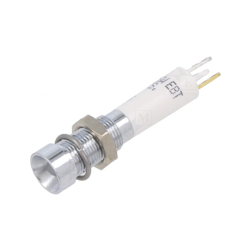Lampă de control LED albă 24VDC Ø6mm metal | Electronic-mag.ro | Componente Electronice