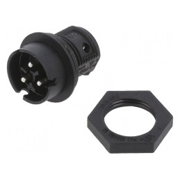Conector Circular Soclu RST Tată 3 PIN Argintat 8A 250V | Electronic-mag.ro | Componente Electronice