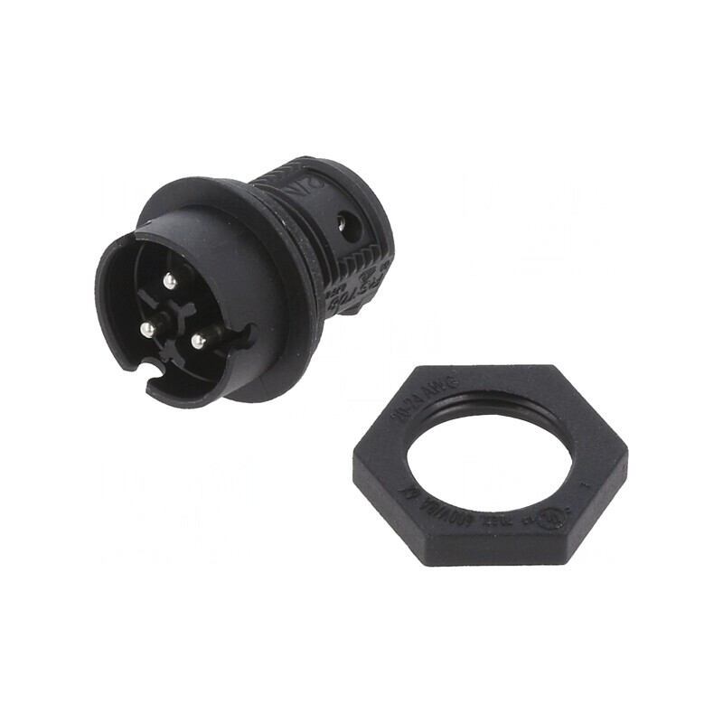 Conector Circular Soclu RST Tată 3 PIN Argintat 8A 250V | Electronic-mag.ro | Componente Electronice