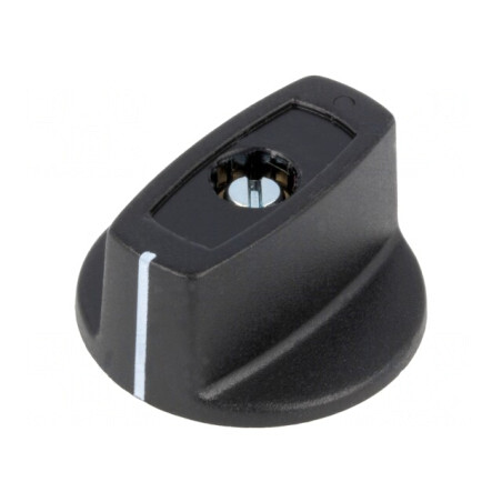 Buton rotativ cu indicator negru ABS 6mm | Electronic-mag.ro | Componente Electronice