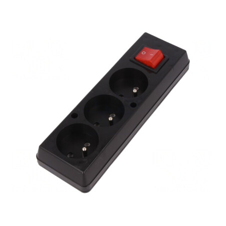 Conector de Alimentare AC Mamă Spliter 250V 16A Negru | Electronic-mag.ro | Componente Electronice