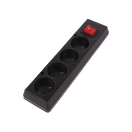 Conector Alimentare AC Mamă 2P 250VAC 16A Negru Spliter | Electronic-mag.ro | Componente Electronice
