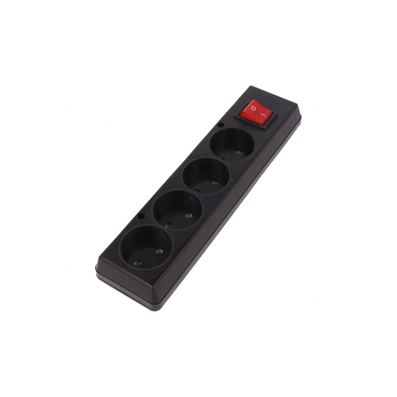 Conector Alimentare AC Mamă 2P 250VAC 16A Negru Spliter | Electronic-mag.ro | Componente Electronice