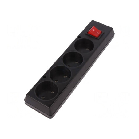 Conector Alimentare AC Mamă 2P 250VAC 16A Negru Spliter | Electronic-mag.ro | Componente Electronice