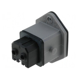 Conector dreptunghiular ST soclu mamă 2 pini IP54 | Electronic-mag.ro | Componente Electronice