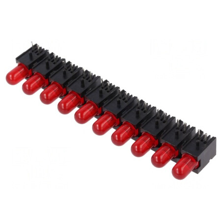 LED Roșu 5mm 20mA 60° 4-10mcd | Electronic-mag.ro | Componente Electronice