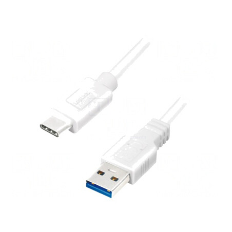 Cablu USB 3.2 USB-A la USB-C 2m Alb 5Gbps 15W | Electronic-mag.ro | Componente Electronice