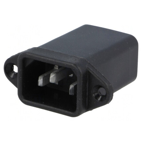 Conector Alimentare AC Soclu Tată 2A 250V IEC 60320 Lipire | Electronic-mag.ro | Componente Electronice