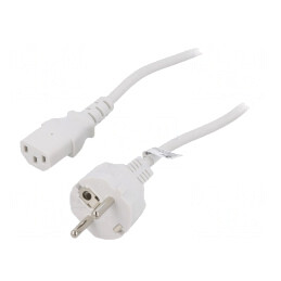 Cablu Prelungitor IEC C13 C14 2m Alb 10A 250V | Electronic-mag.ro | Componente Electronice