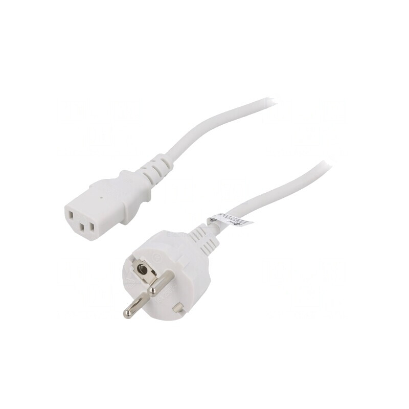 Cablu Prelungitor IEC C13 C14 2m Alb 10A 250V | Electronic-mag.ro | Componente Electronice