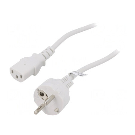 Cablu Prelungitor IEC C13 C14 2m Alb 10A 250V | Electronic-mag.ro | Componente Electronice