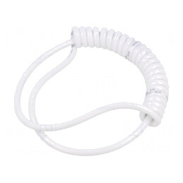 Cablu Spiralat Neecranat PUR Alb 3x0,22mm 0,1m-0,4m 300V | Electronic-mag.ro | Componente Electronice