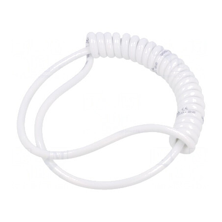 Cablu Spiralat Neecranat PUR Alb 3x0,22mm 0,1m-0,4m 300V | Electronic-mag.ro | Componente Electronice