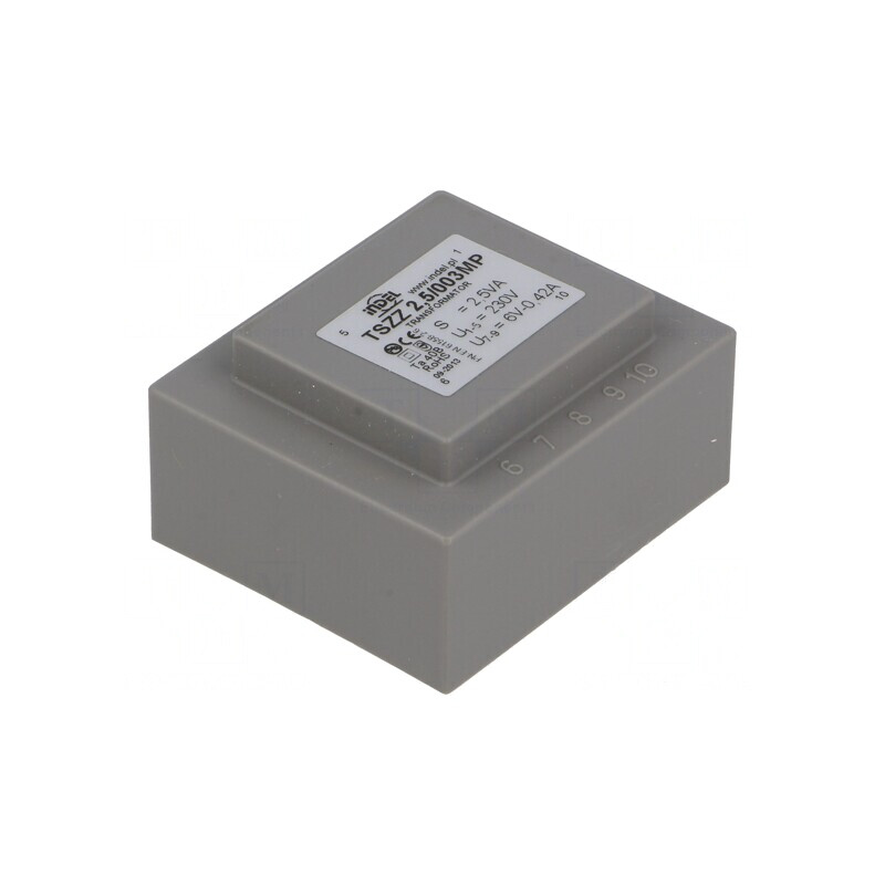 Transformator încapsulat 2,5VA 230V 6V 410mA PCB IP00 | Electronic-mag.ro | Componente Electronice