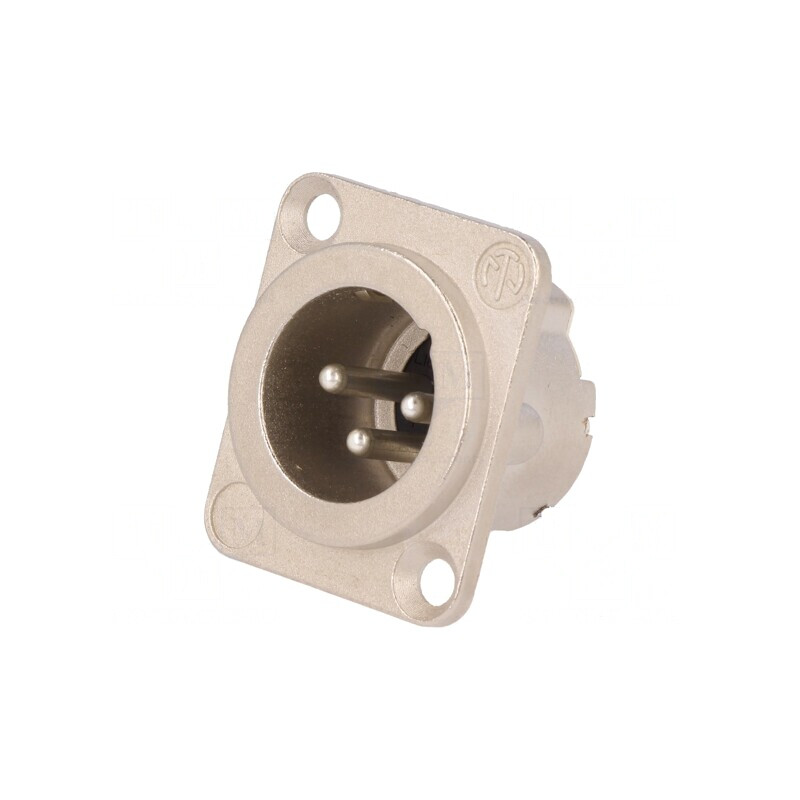 Soclu XLR Tată 3-Pin Argint 16A 19x24mm | Electronic-mag.ro | Componente Electronice