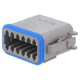 Conector cablu-cablu PX0 mamă 12 pini gri IP68 | Electronic-mag.ro | Componente Electronice