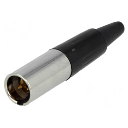 Mufă; XLR mini; tată; PIN: 3; pe cablu; lipire; 5A; 0,5mm2; drept