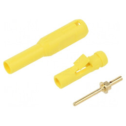 Conector banană 1,5mm mufă galbenă | Electronic-mag.ro | Componente Electronice