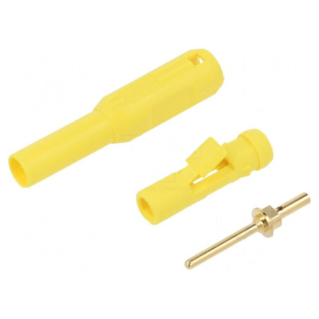 Conector banană 1,5mm mufă galbenă | Electronic-mag.ro | Componente Electronice