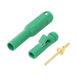 Conector banană 1,5mm mufă verde 39,7mm