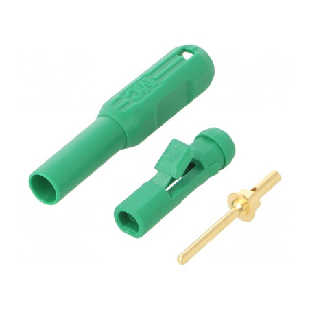 Conector banană 1,5mm mufă verde 39,7mm | Electronic-mag.ro | Componente Electronice