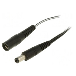 Cablu Alimentare DC 5,5/2,1 Negru 2x0,5mm2 | Electronic-mag.ro | Componente Electronice
