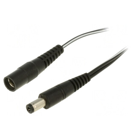 Cablu Alimentare DC 5,5/2,1 Negru 2x0,5mm2 | Electronic-mag.ro | Componente Electronice