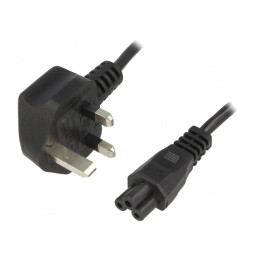 Cablu Alimentare Negru 1,5m 3x0,75mm2 BS 1363 la IEC C5 | Electronic-mag.ro | Componente Electronice
