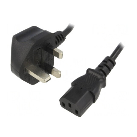 Cablu Alimentare 3x0.75mm2 IEC C13 1.5m Negru | Electronic-mag.ro | Componente Electronice