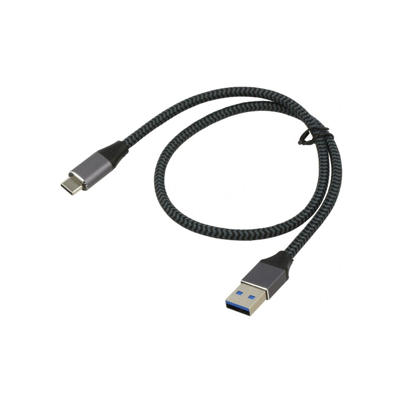 Cablu USB 3.1 USB A la USB C 1m Negru/Gri 10Gbps | Electronic-mag.ro | Componente Electronice
