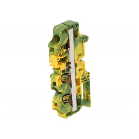Conector Șine Galben-Verde 0.5-10mm² 3 Borne | Electronic-mag.ro | Componente Electronice