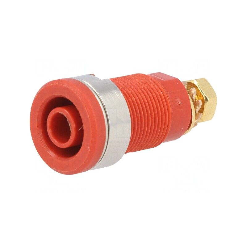 Soclu banană 4mm 32A roșu aurit pe panou | Electronic-mag.ro | Componente Electronice Soclu banană 4mm 32A roșu aurit pe panou | Electronic-mag.ro | Componente Electronice
