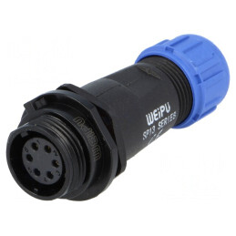 Mufă SP13 Mamă 6 PIN IP68 5A 125V Lipire | Electronic-mag.ro | Componente Electronice